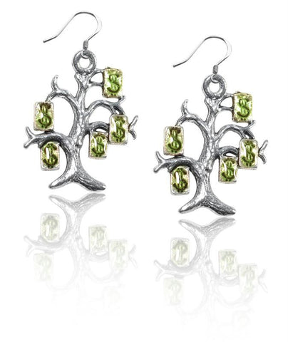 Money Tree Charm Earrings in Silver