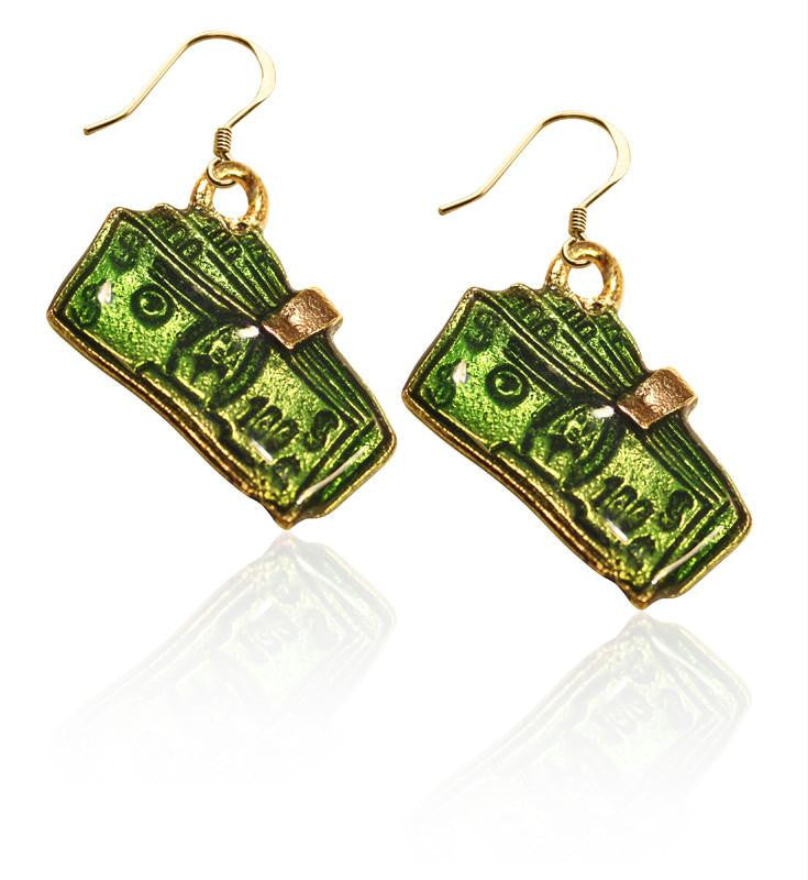 Money Clip with Money Charm Earrings in Gold