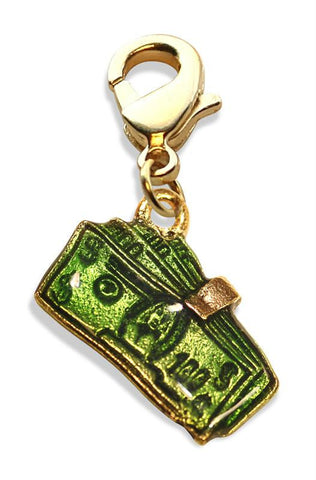 Money Clip with Money Charm Dangle in Gold