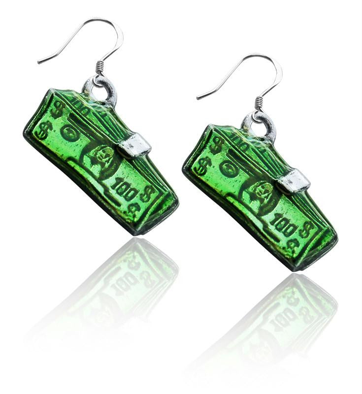 Money Clip with Money Charm Earrings in Silver