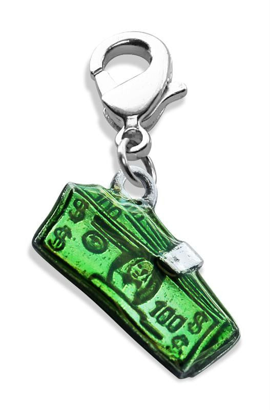 Money Clip with Money Charm Dangle in Silver