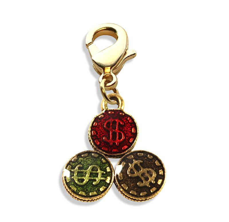 Casino Chips Charm Dangle in Gold