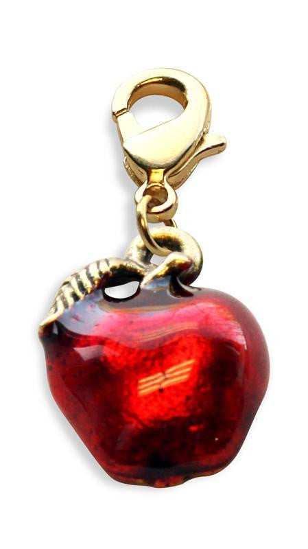 Red Apple Charm Dangle in Gold