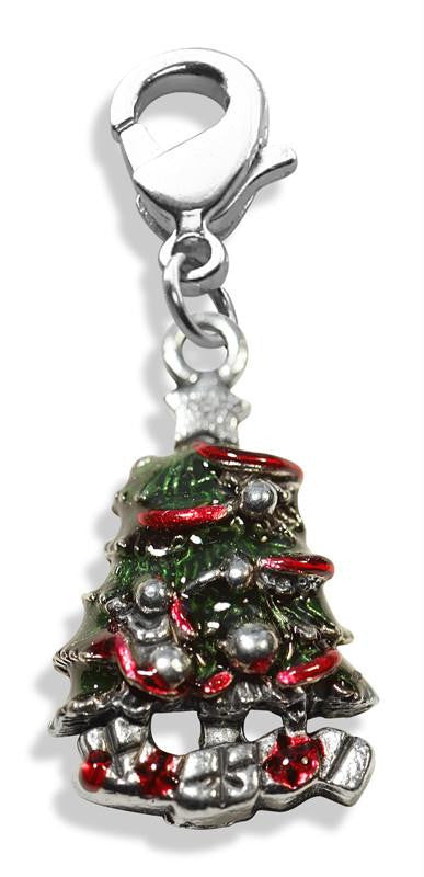 Christmas Tree Charm Dangle in Silver