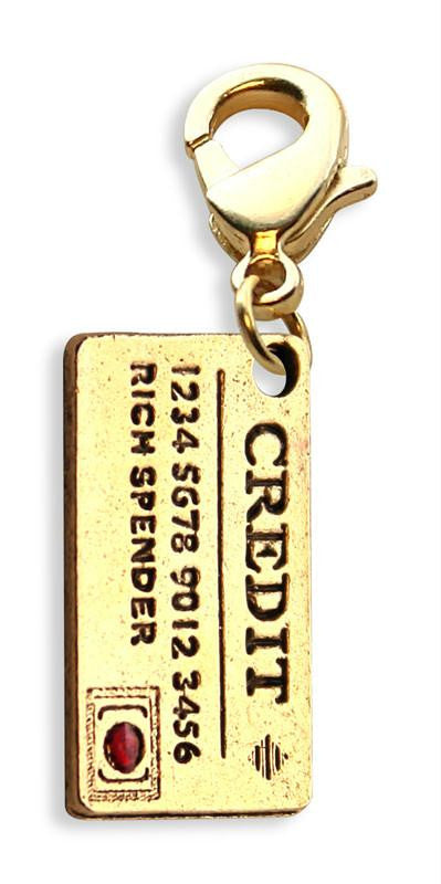 Credit Card Charm Dangle in Gold