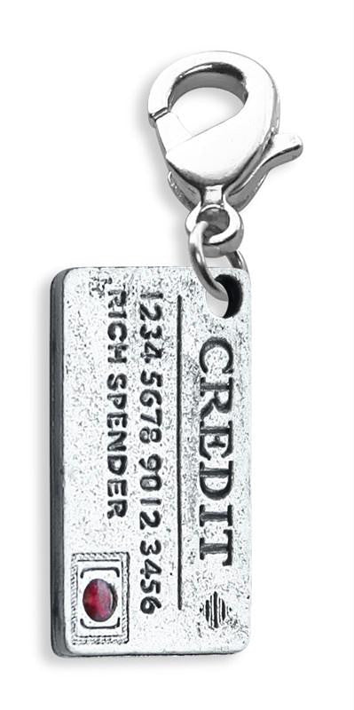 Credit Card Charm Dangle in Silver