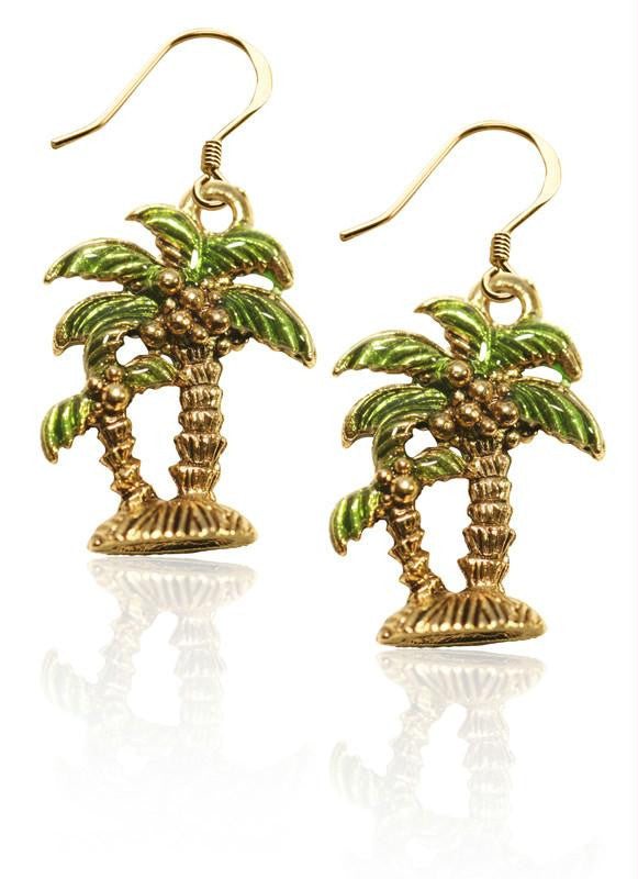 Palm Trees Charm Earrings in Gold