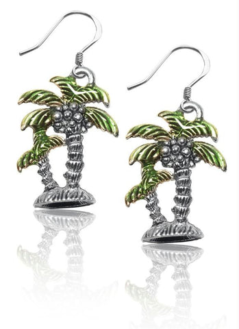 Palm Trees Charm Earrings in Silver