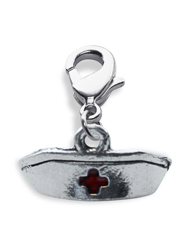 Nurse Hat Charm Dangle in Silver