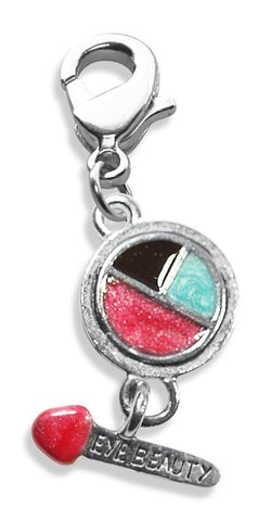 Eye Shadow & Brush Charm Dangle in Silver