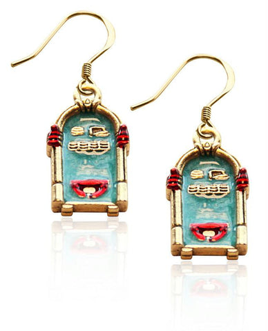 Jukebox Charm Earrings in Gold