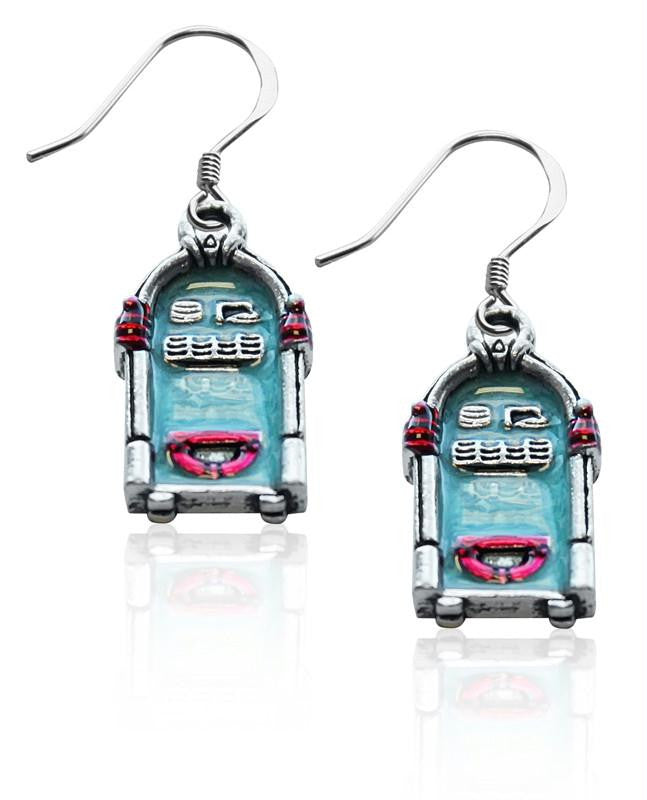 Jukebox Charm Earrings in Silver