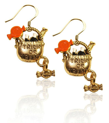 Trick or Treat Charm Earrings in Gold