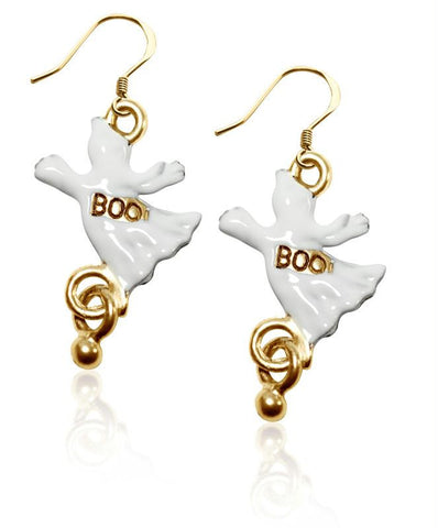 Ghost Charm Earrings in Gold