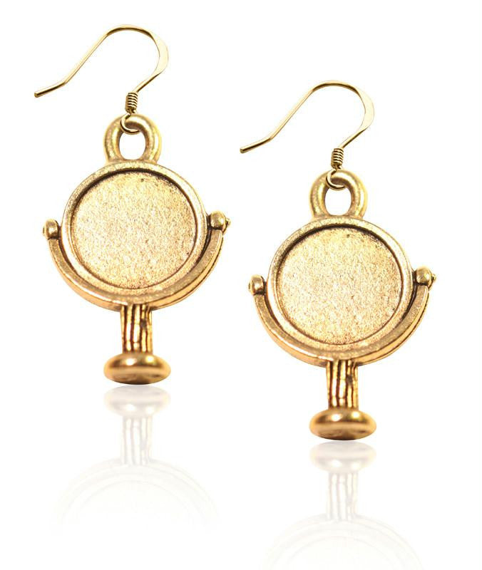 Mirror Charm Earrings in Gold