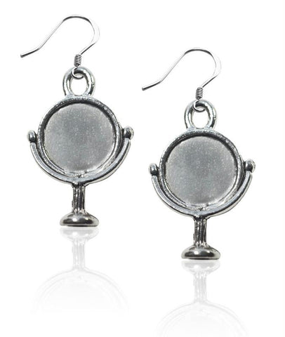 Mirror Charm Earrings in Silver