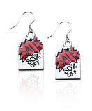 50% Off Sales Tag Charm Earrings in Silver