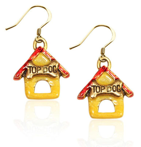 Dog House Charm Earrings in Gold