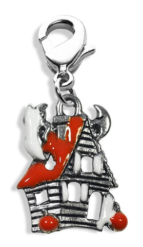 Haunted House Charm Dangle in Silver