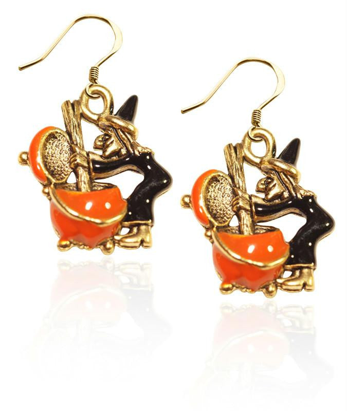 Witch Charm Earrings in Gold