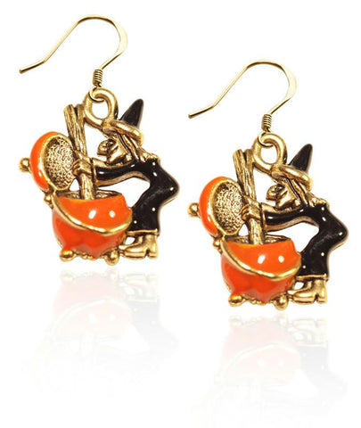 Witch Charm Earrings in Gold