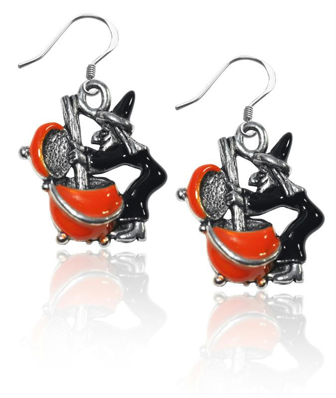 Witch Charm Earrings in Silver