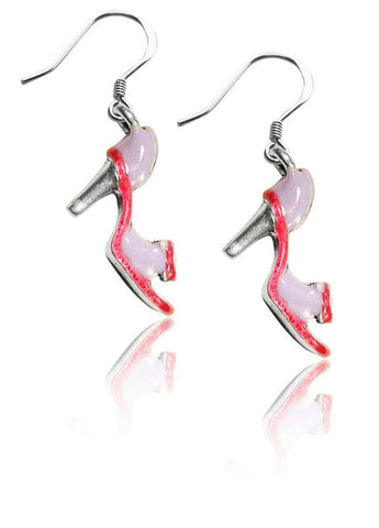 High Heel Sandal Charm Earrings in Silver