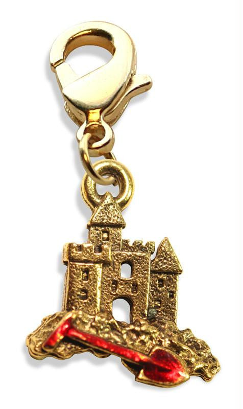 Sandcastle with Shovel Charm Dangle in Gold