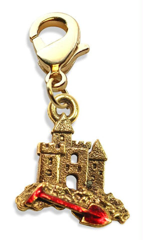 Sandcastle with Shovel Charm Dangle in Gold