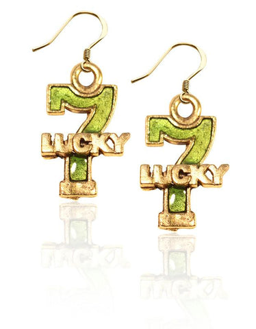 Lucky 7 Charm Earrings in Gold