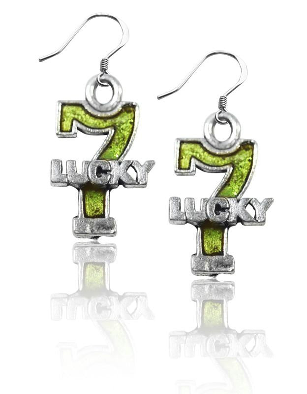 Lucky 7 Charm Earrings in Silver