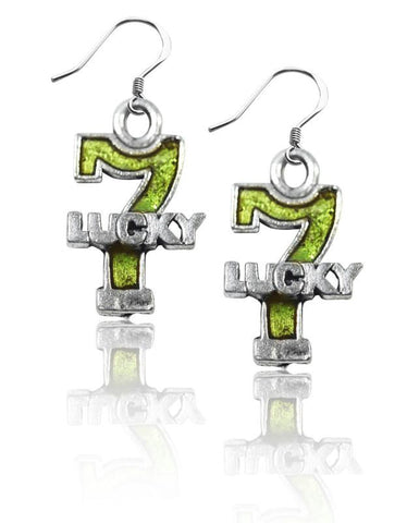 Lucky 7 Charm Earrings in Silver