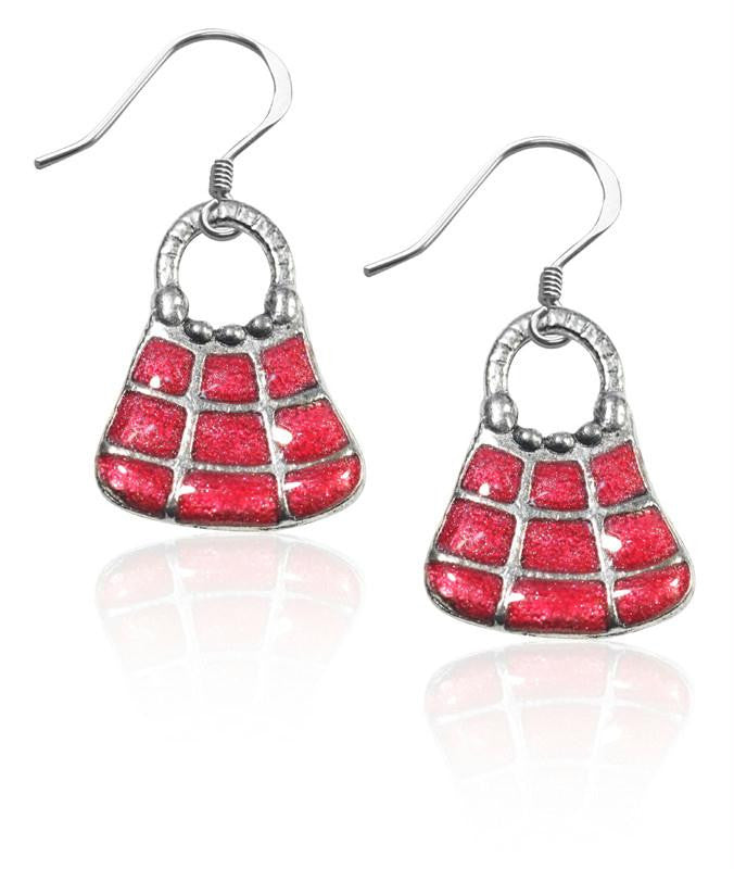 Tic Tac To Purse Charm Earrings in Silver