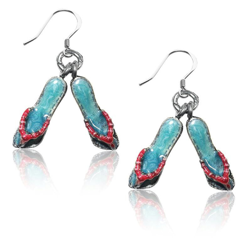 Flip Flops Charm Earrings in Silver