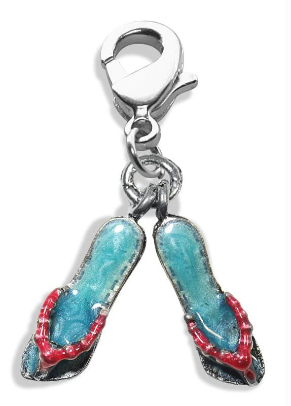 Flip Flops Charm Dangle in Silver