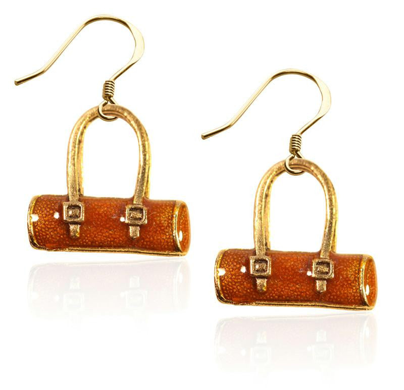 Tube Purse Charm Earrings in Gold