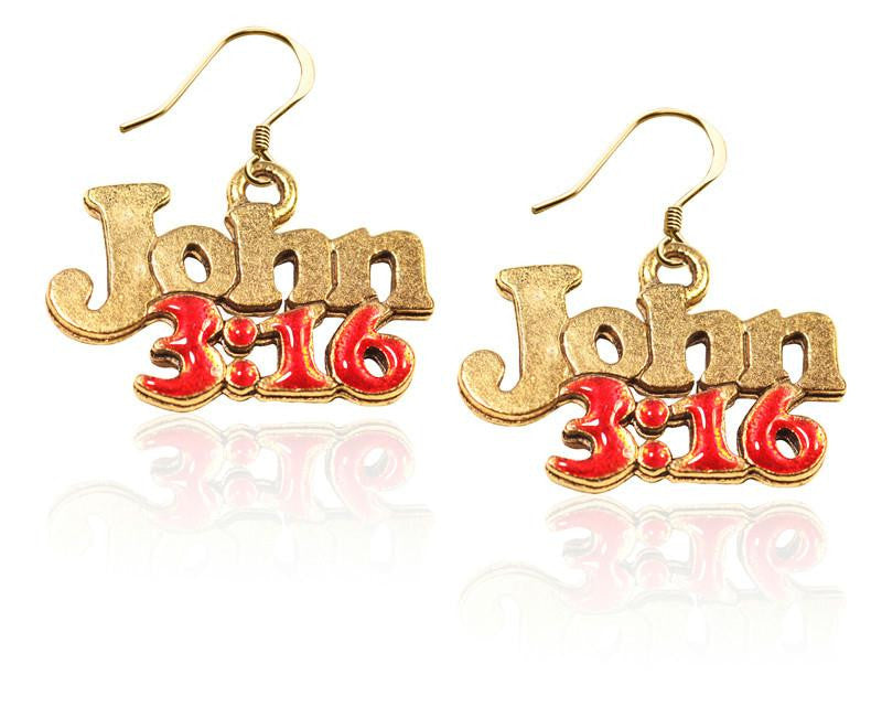 John 3:16 Charm Earrings in Gold