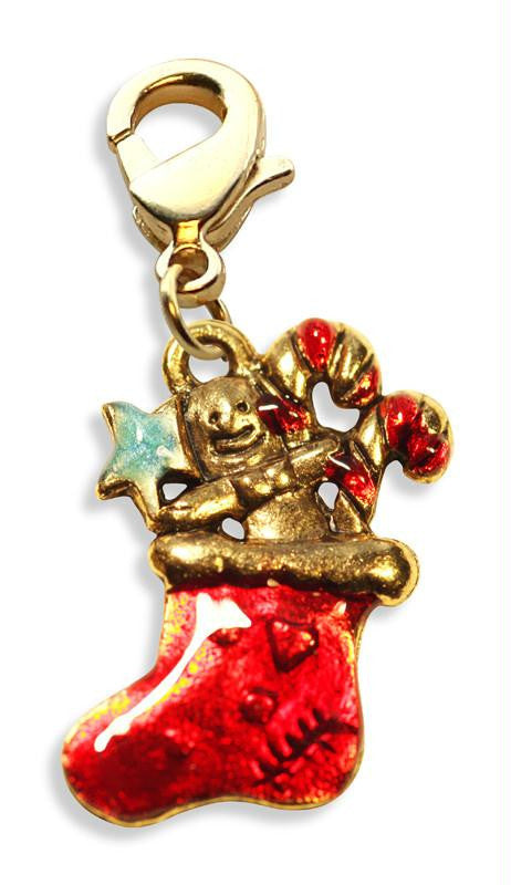 Christmas Stocking Charm Dangle in Gold