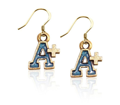 A+ Charm Earrings in Gold