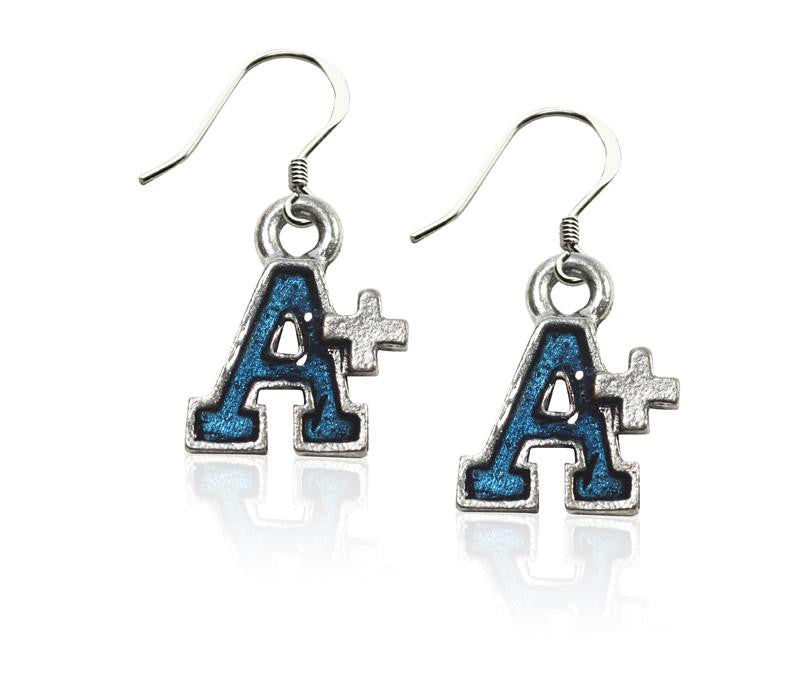 A+ Charm Earrings in Silver