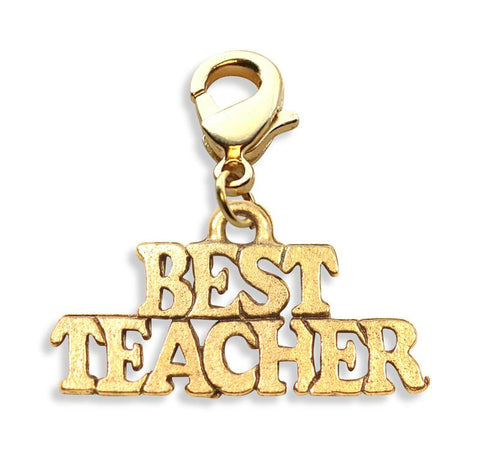 Best Teacher Charm Dangle in Gold