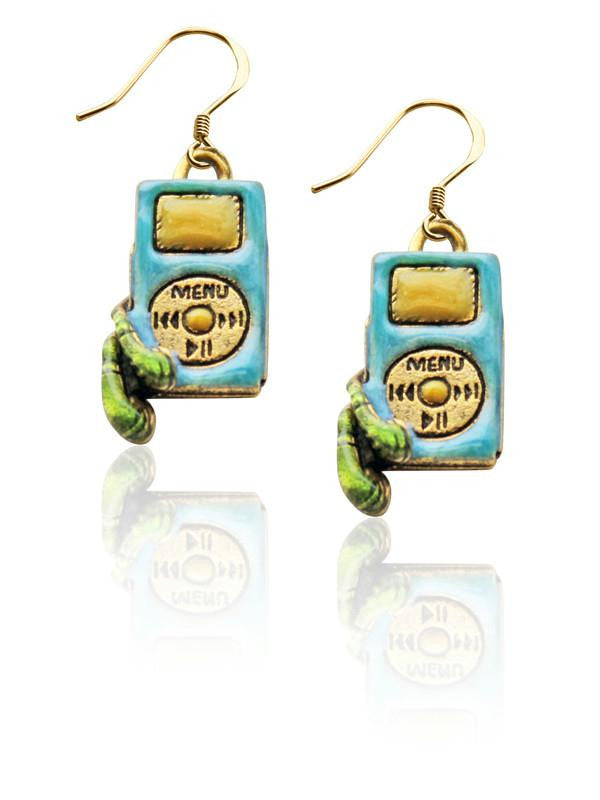 I Pod Charm Earrings in Gold