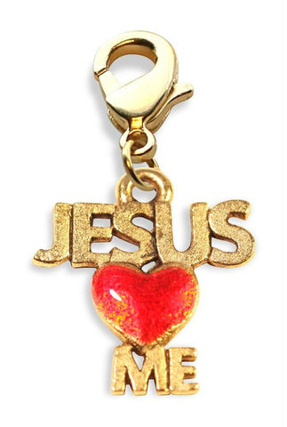 Jesus Loves Me Charm Dangle in Gold