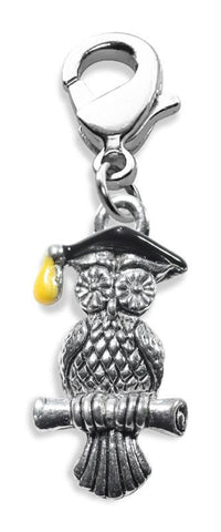 Owl Charm Dangle in Silver