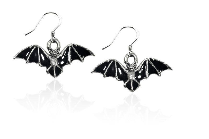 Bat Charm Earrings in Silver