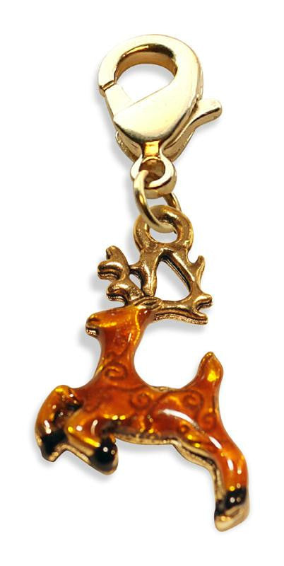 Reindeer Charm Dangle in Gold