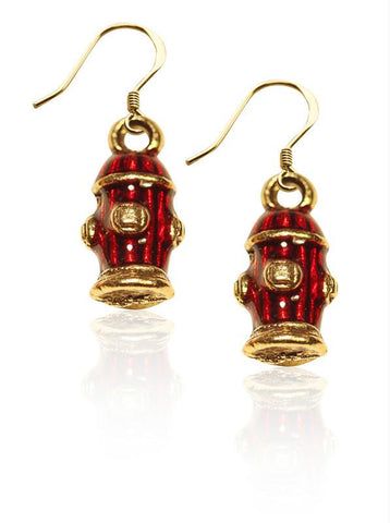 Fire Hydrant Charm Earrings in Gold