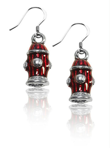 Fire Hydrant Charm Earrings in Silver