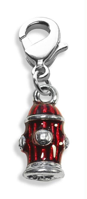 Fire Hydrant Charm Dangle in Silver