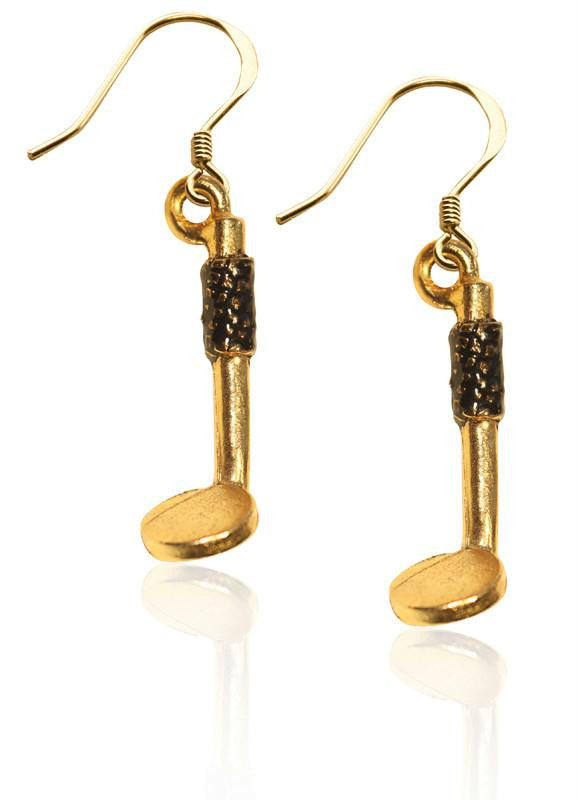 Dental Mirror Charm Earrings in Gold